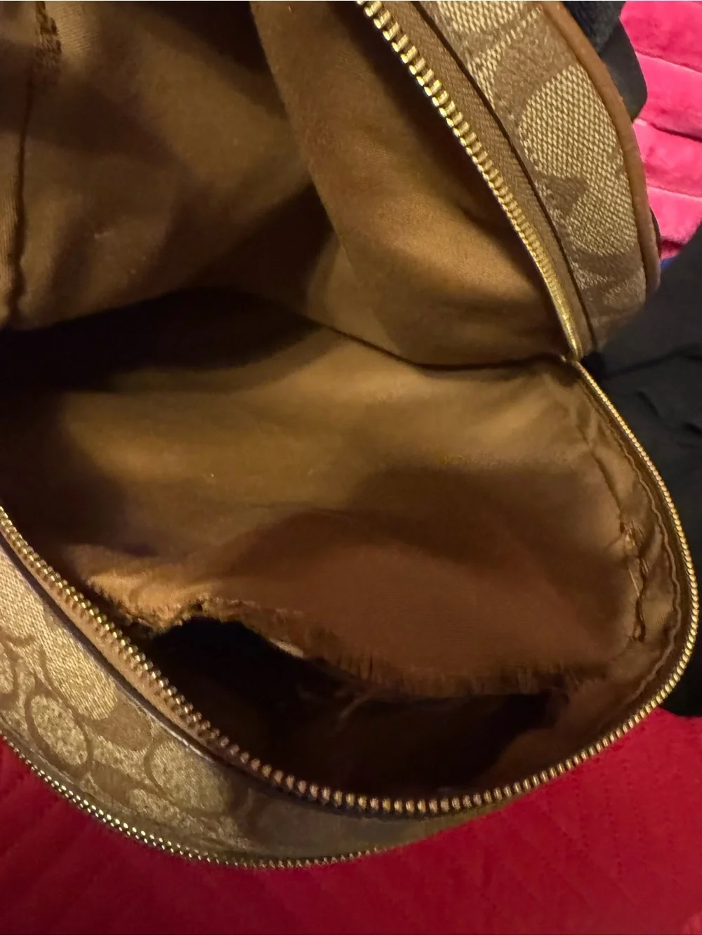 Coach Brown Interior Tote with Leather Patch